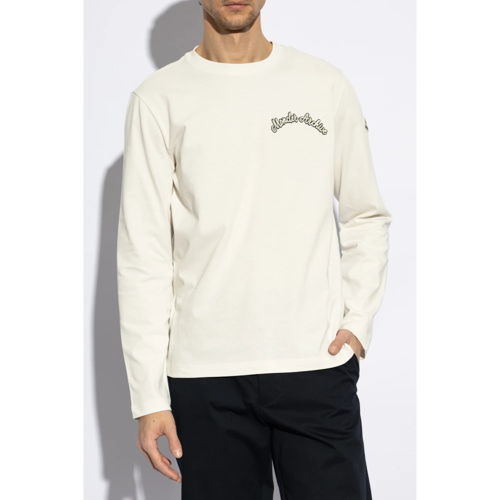 Moncler Lange mouwen T-shirt Beige Heren