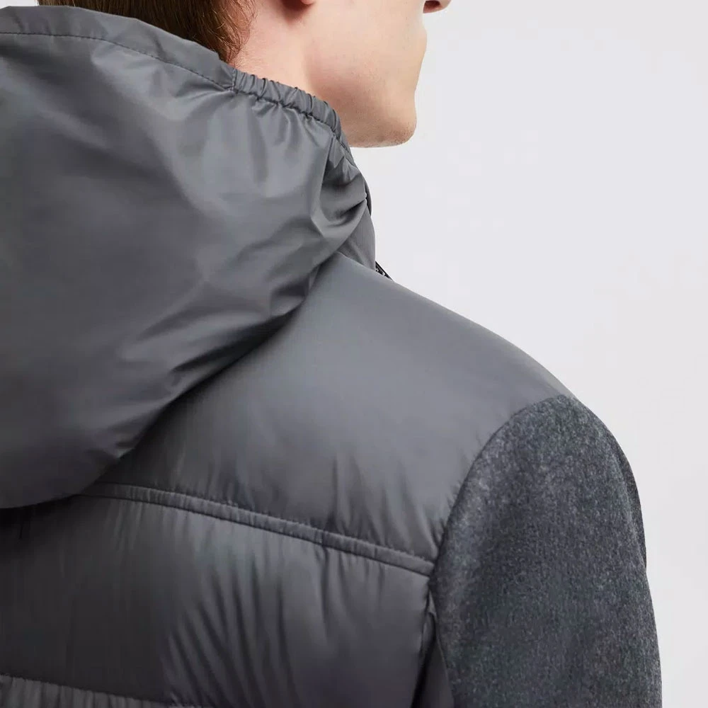 Moncler Korte donsjas met wollen details Gray Heren
