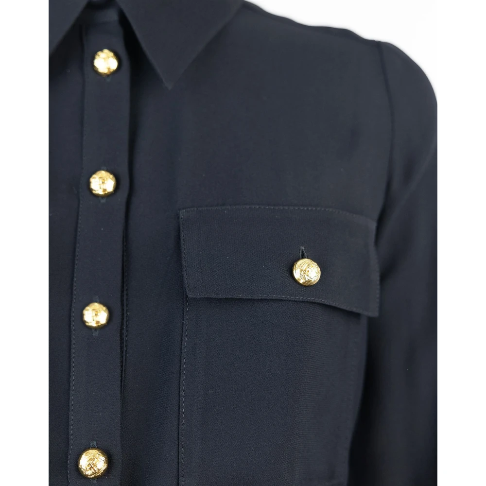 Elisabetta Franchi Zwart Afneembaar Overhemd Jumpsuit Black Dames
