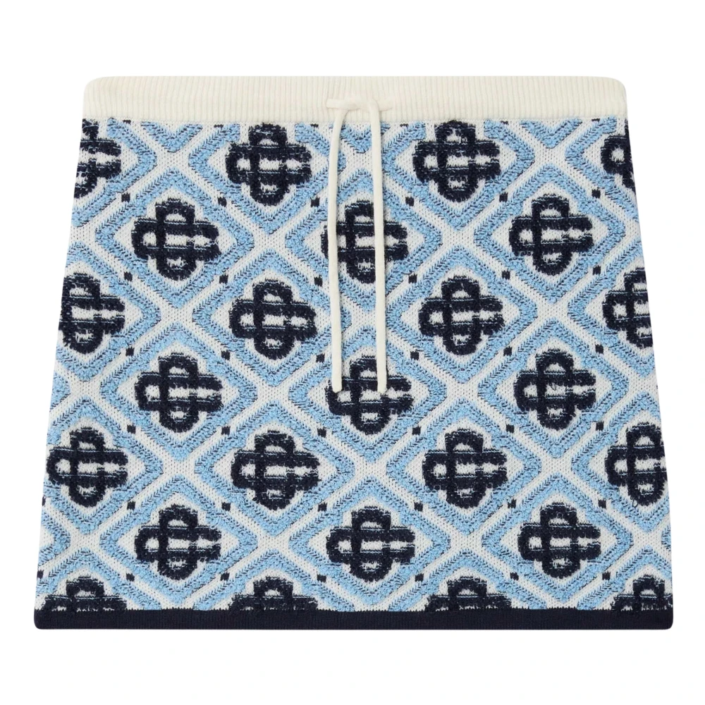 Casablanca , Kids Skirts, Female, Blue, 11 Y | 146 Cm, Textured Monogram Skirt