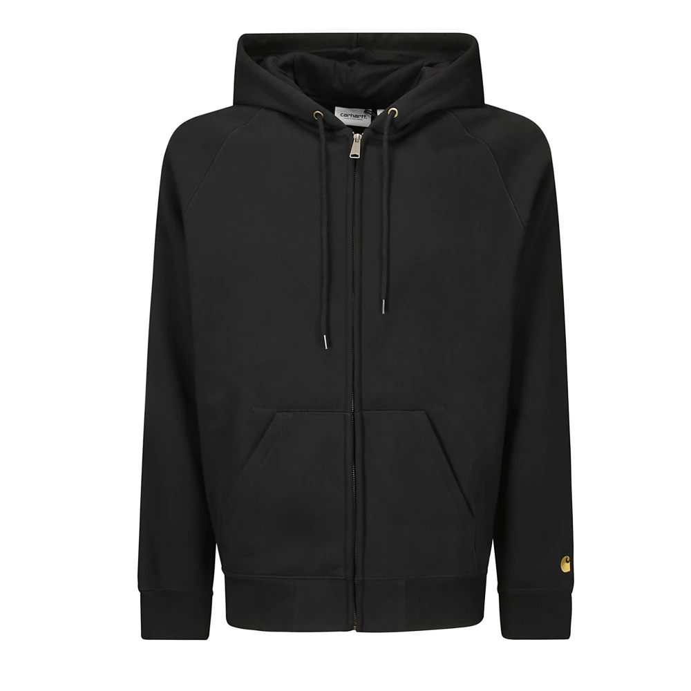 Carhartt WIP Hoodie met rits en geborduurd logo Black Heren