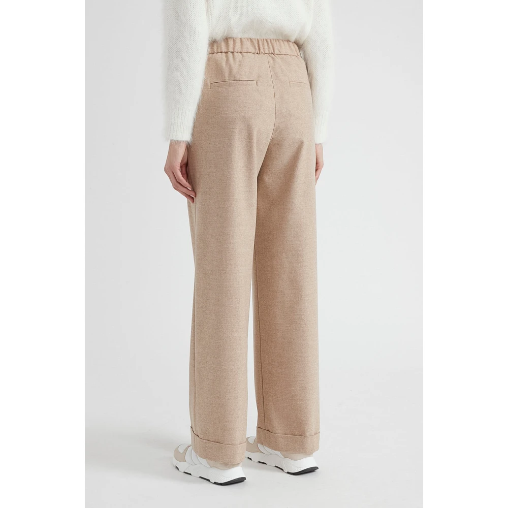 PESERICO Joggingbroek van wol en viscosemix Brown Dames
