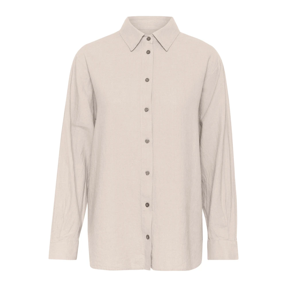 InWear Oversized Shirt Bluser Haze Melange Beige Dames