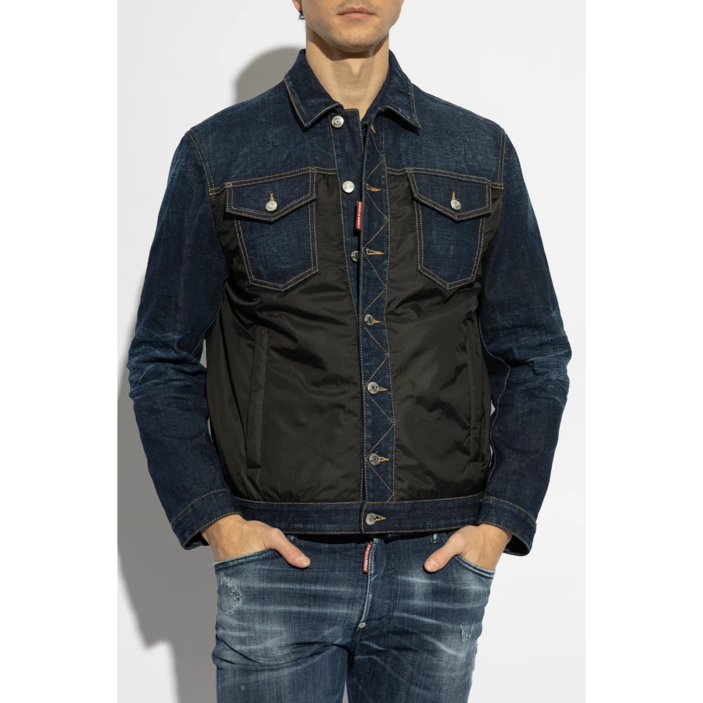 Dsquared2 Jas met gecombineerde materialen Black Heren