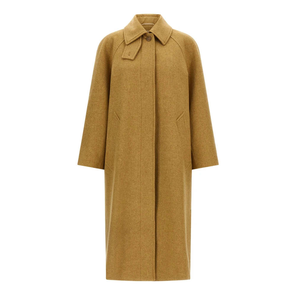 A.p.c. Women's Beige Solid-Colour Coat With Raglan Sleeves
