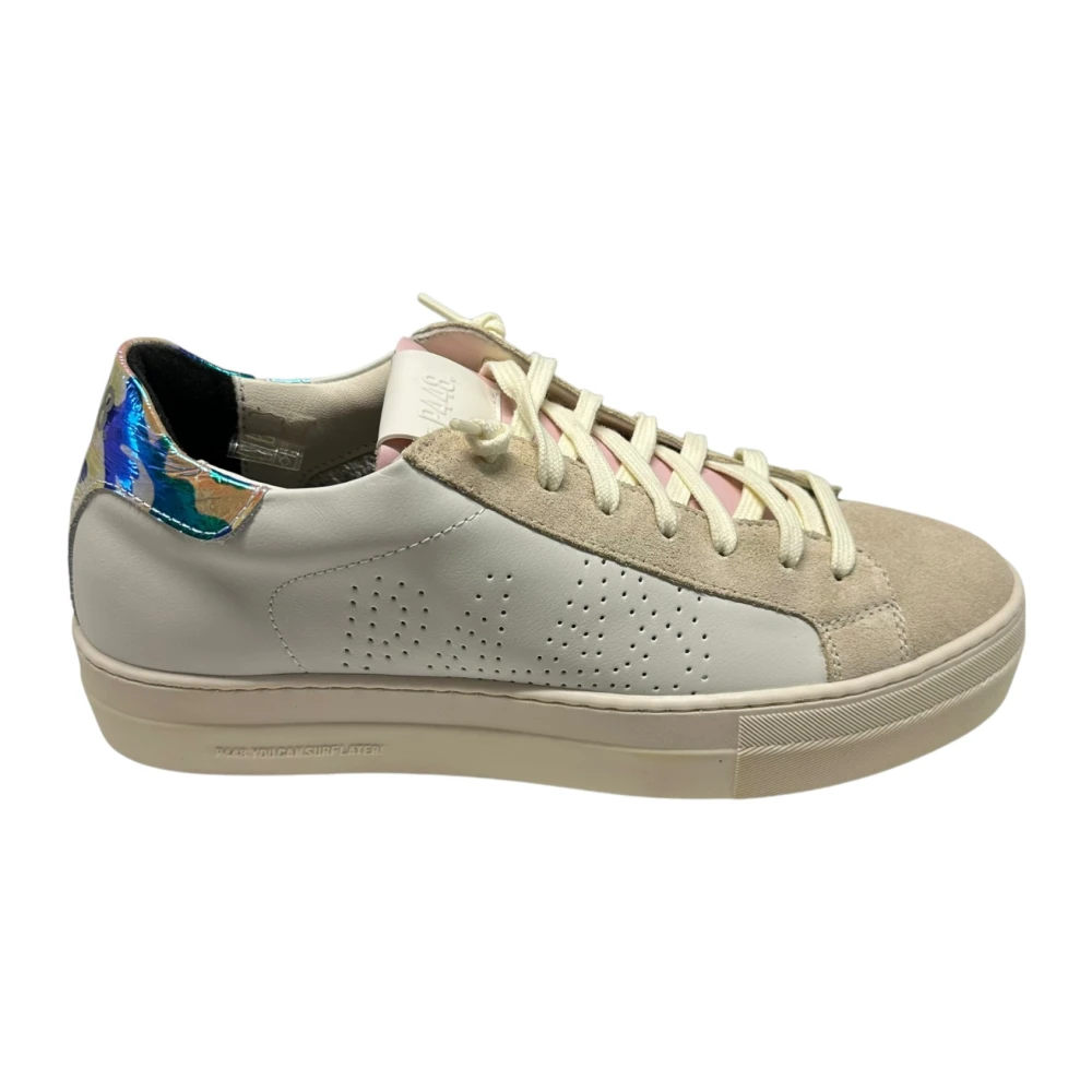 P448 Leren en Suède Sneaker 4cm Rubberen Zool White Dames