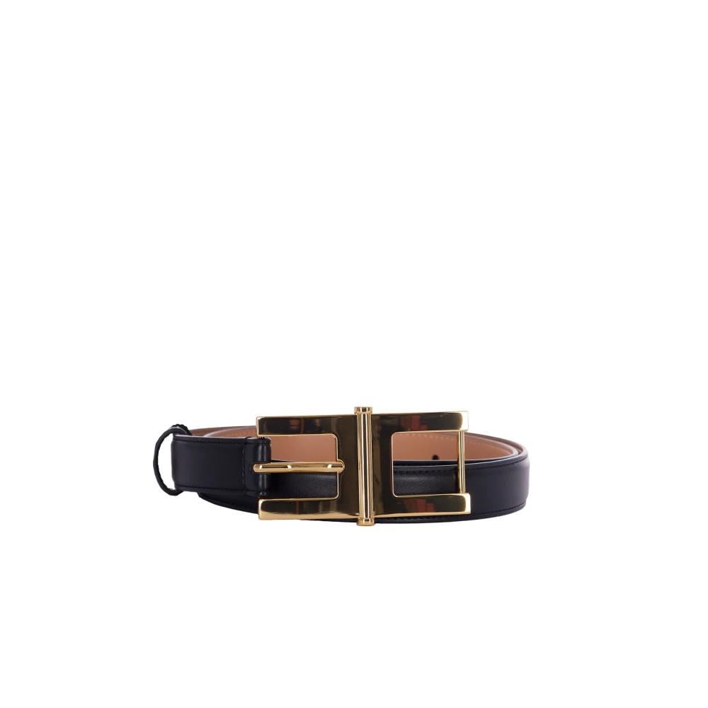 Elisabetta Franchi Black Belts, Female, M, Belt With Logo Buckle