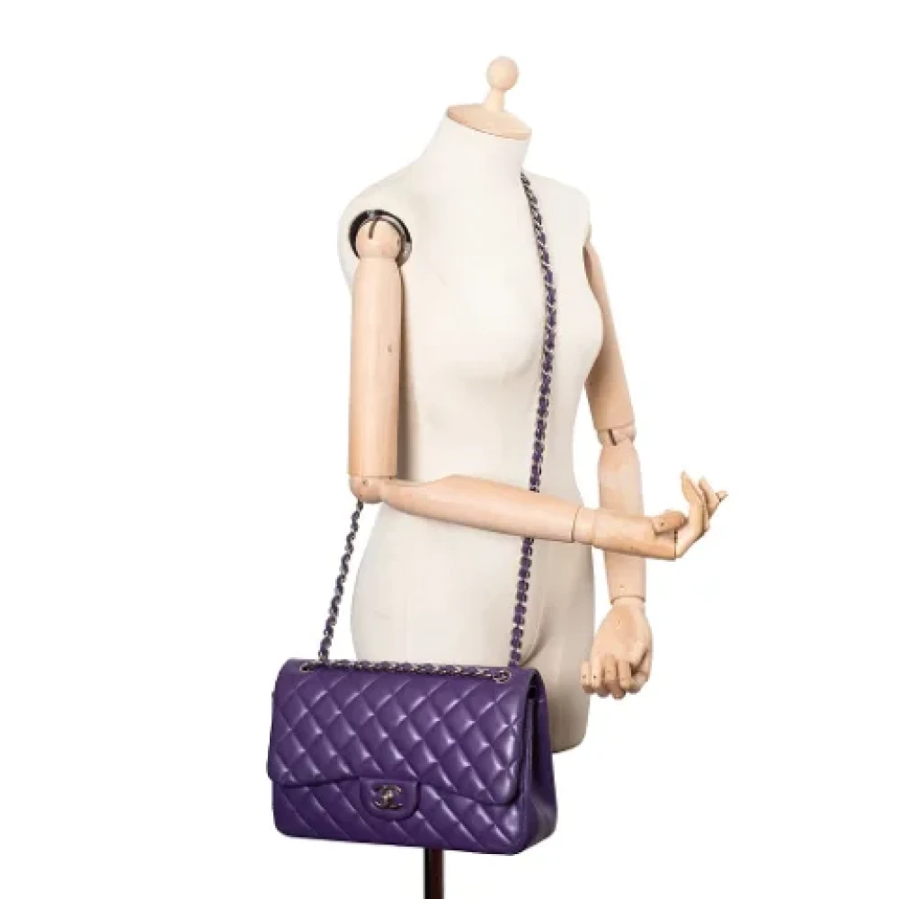 Chanel Vintage Pre-owned Leather chanel-bags Purple Dames