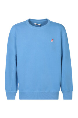 sweatshirt-bleu-logo-patch-coupe-reguliere