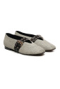 chaussures-plates-argent-avec-boucles