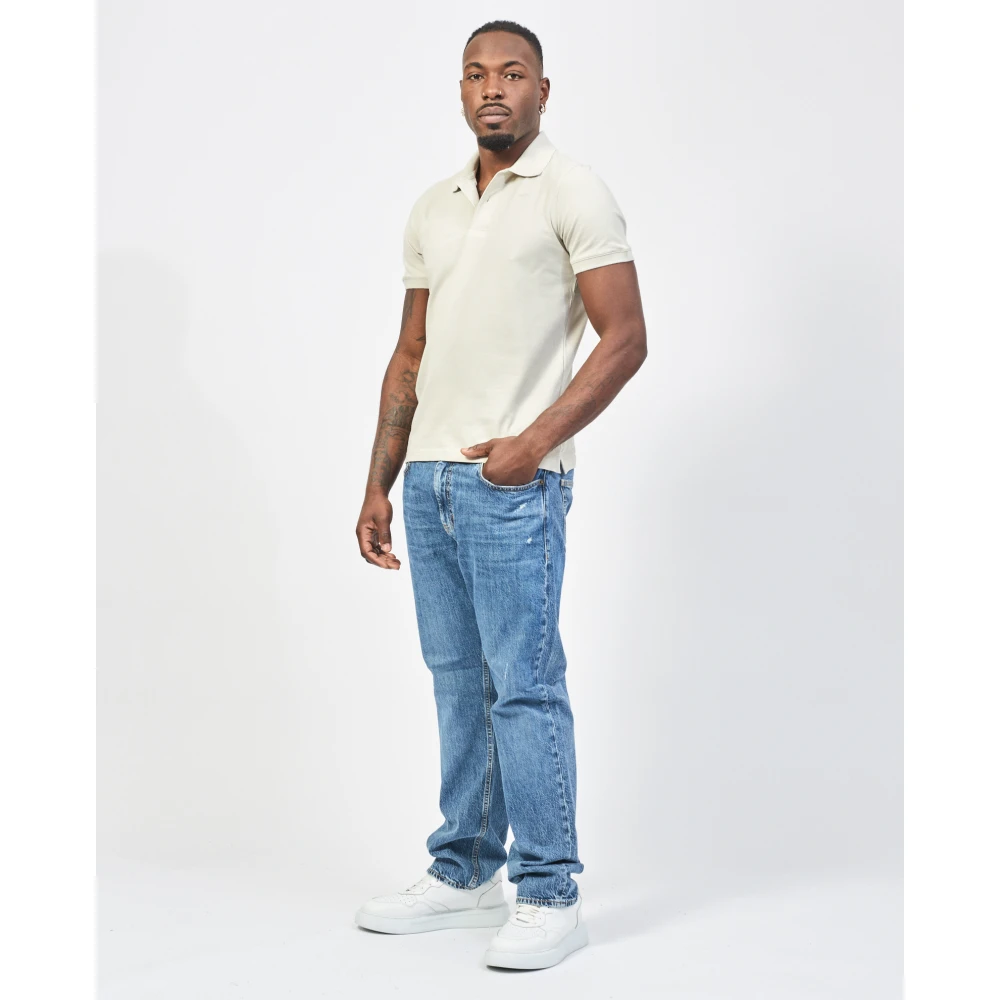 K-way Beige Polo Shirt met Stretchkatoen Beige Heren