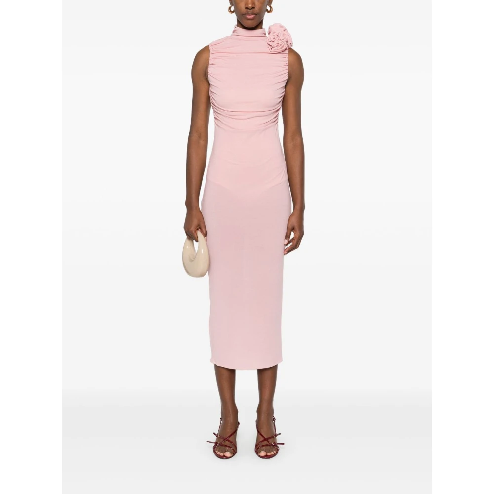 Magda Butrym Elegant Pink Silk Dress Pink Dames