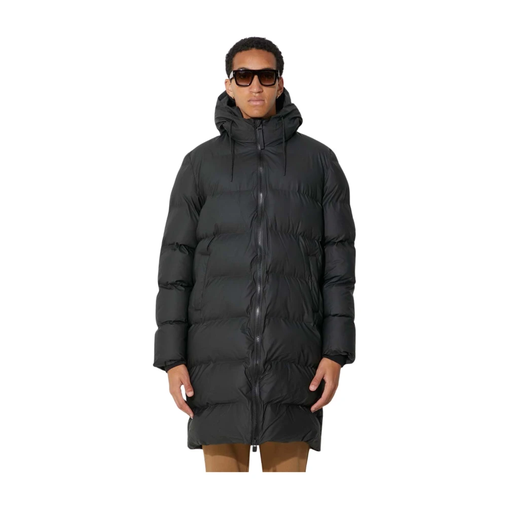 Rains Uomo Nero Cappotti, L, New,