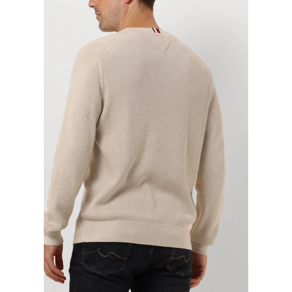 Tommy Hilfiger Verfijnde Structuur Trui Beige Heren