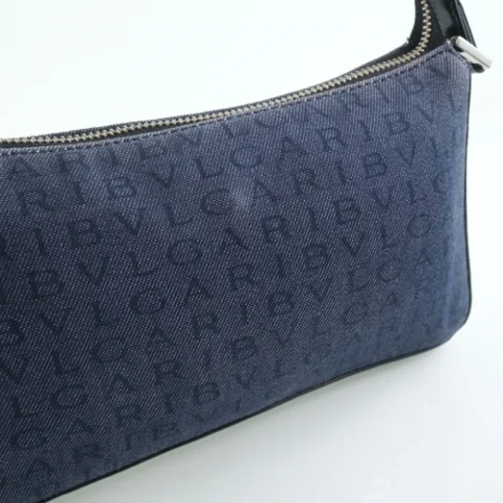 Bvlgari Vintage Pre-owned Canvas shoulder-bags Blue Dames