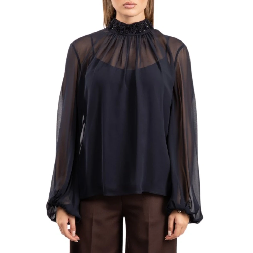 Max Mara Studio , Blouses, Female, Blue, Xs, Blouse