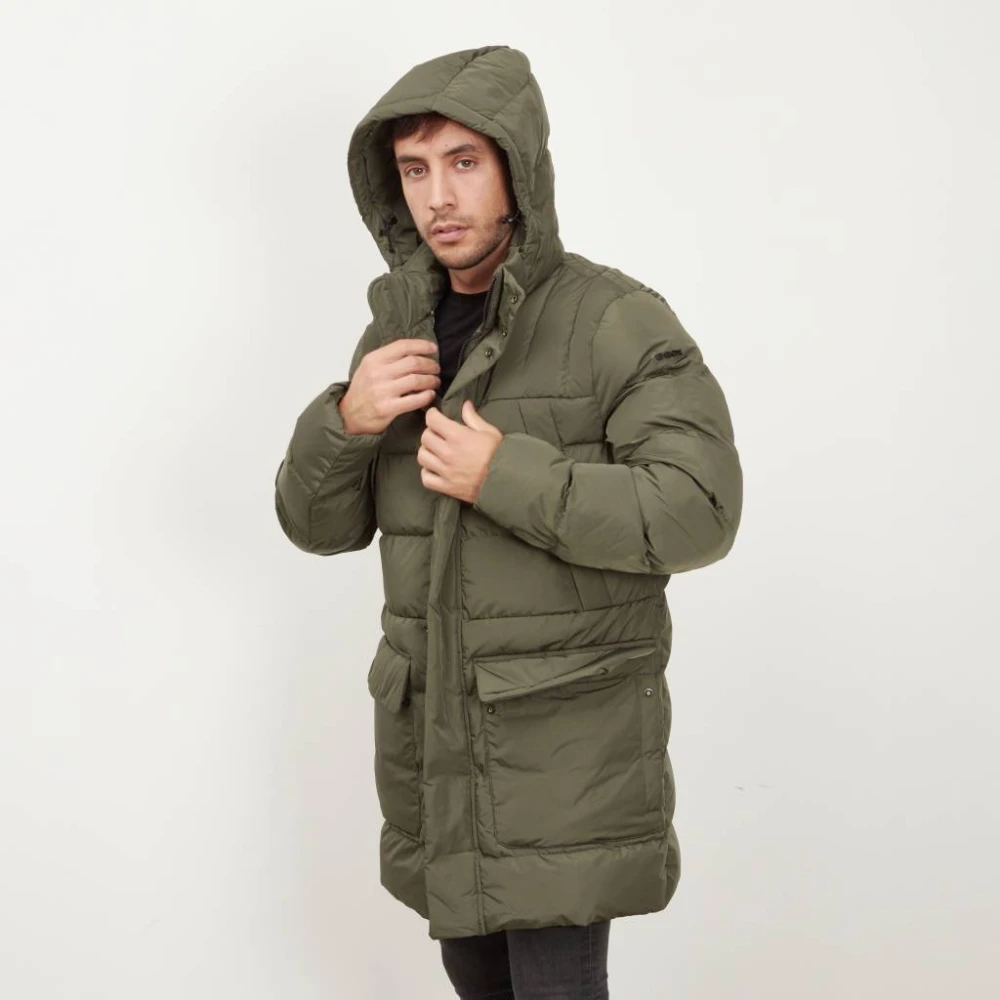 Geox Down Parka Jacket Green Heren
