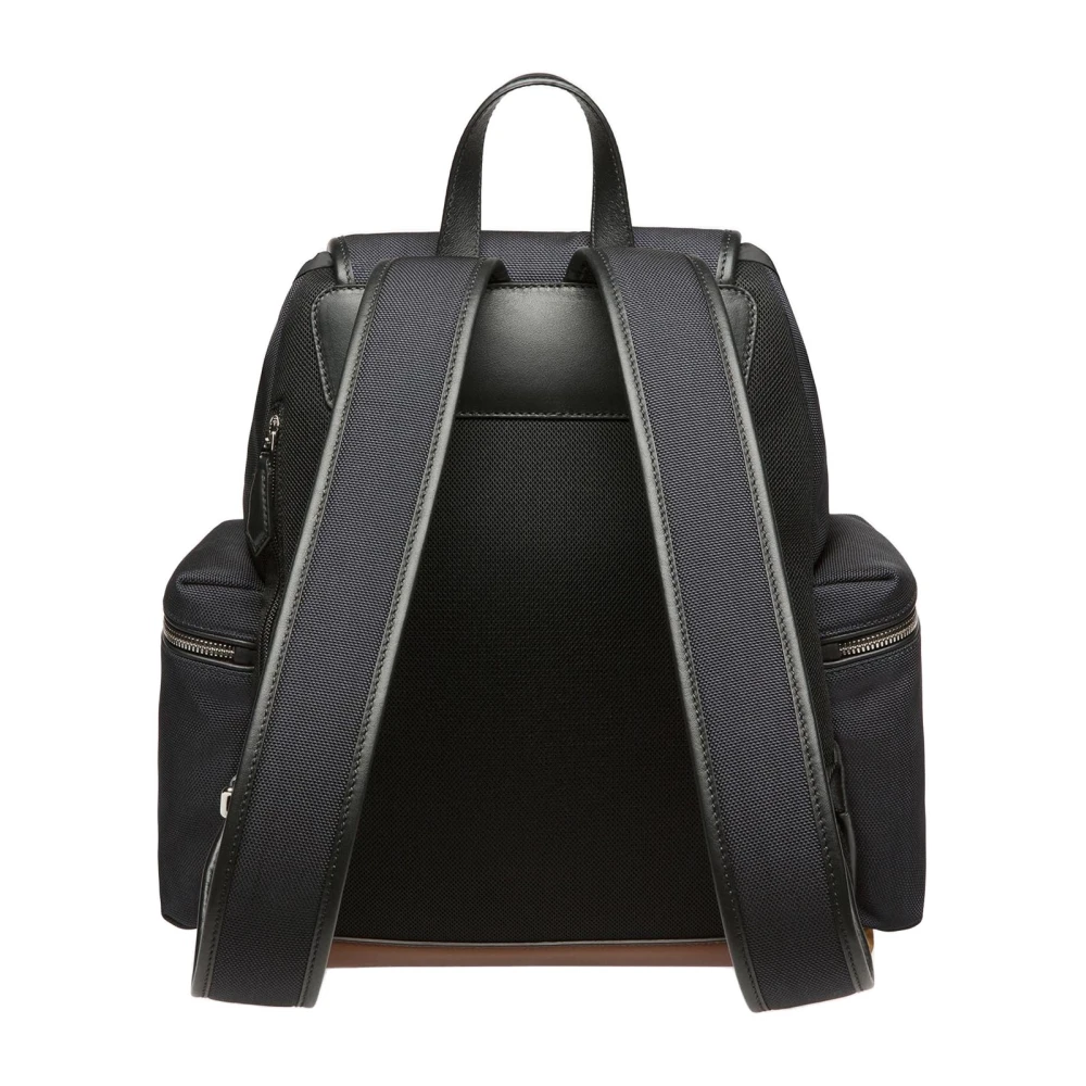 Bally Nylon rugzak met leren details Blue Heren