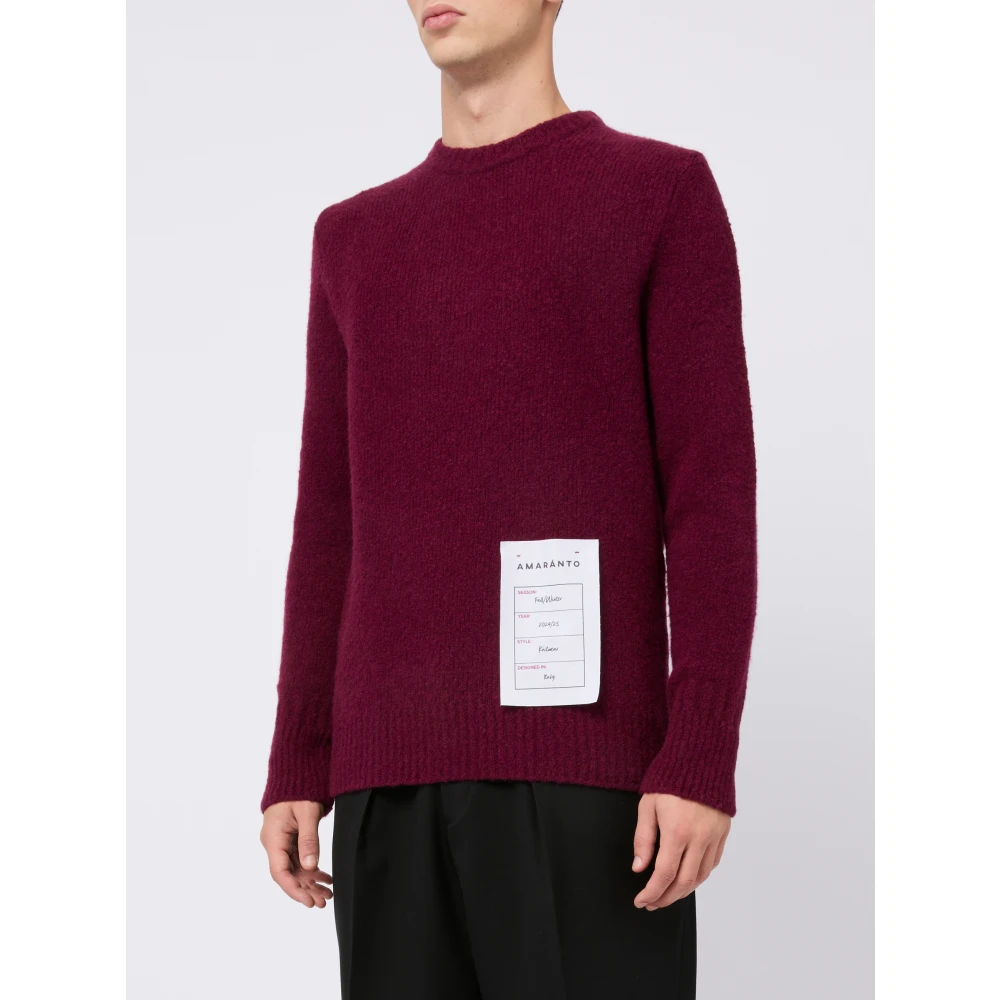 Amaránto Bordeaux Crewneck Sweater Aw24 Red Heren