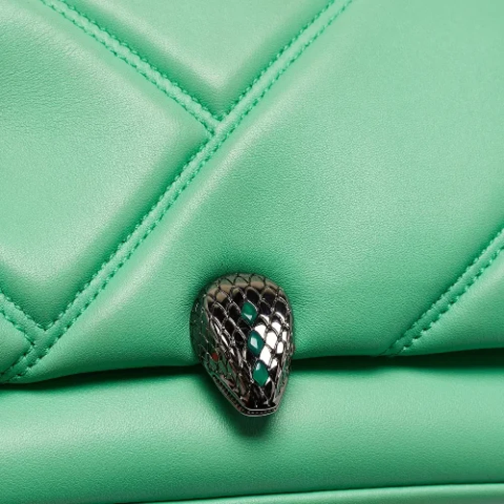 Bvlgari Vintage Pre-owned Leather crossbody-bags Green Dames