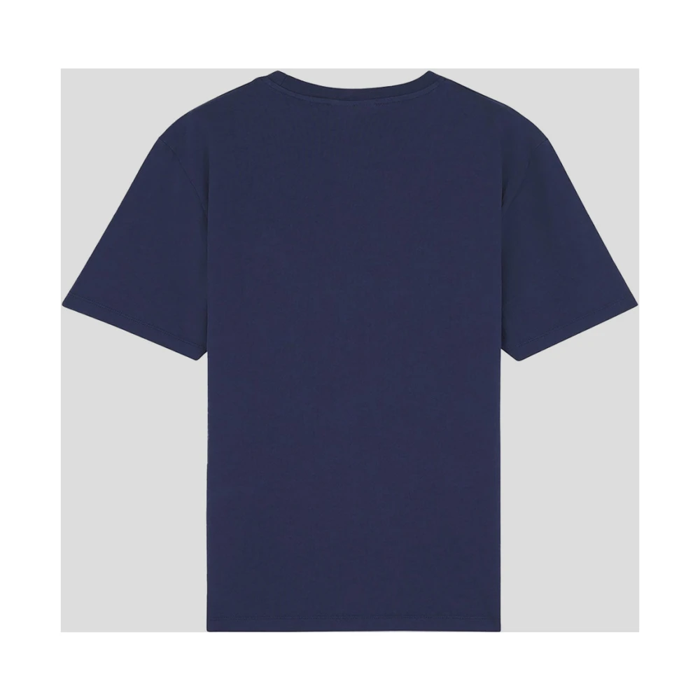 Maison Kitsuné Vos Katoenen T-Shirt Blue Heren