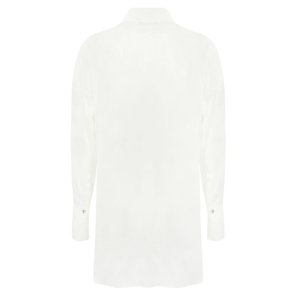Herno Witte Viscose Overhemd Lange Mouw White Dames