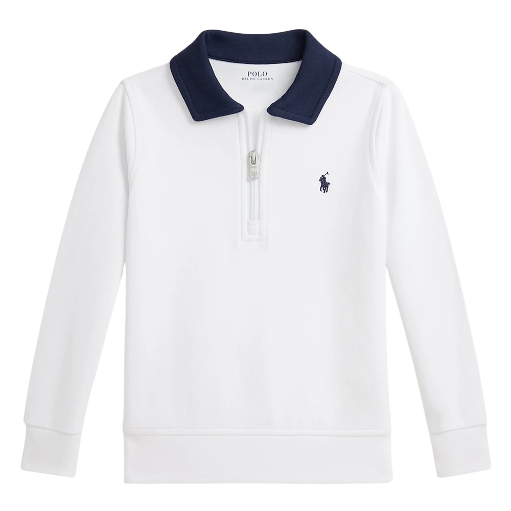 Ralph Lauren Boys White Kids Sweatshirts, 14 Y, Half Zip Sweatshirt