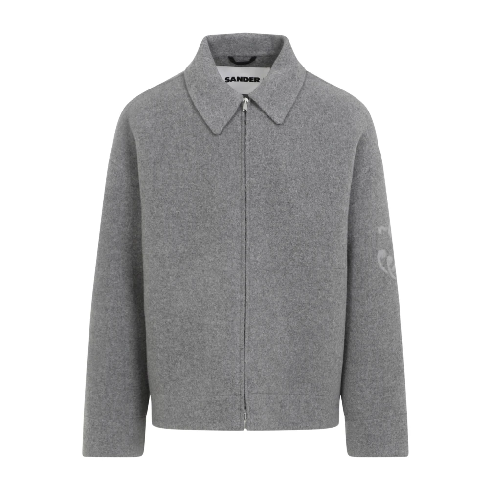 Jil Sander Elegante Grijze Wollen Jas Aw24 Gray Heren