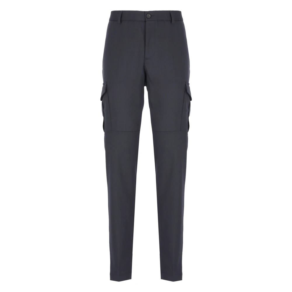 PESERICO Blauwe Wollen Cargo Broek Blue Heren