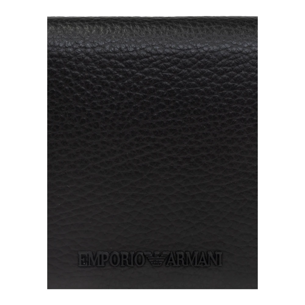 Emporio Armani Leren portemonnee Black Unisex