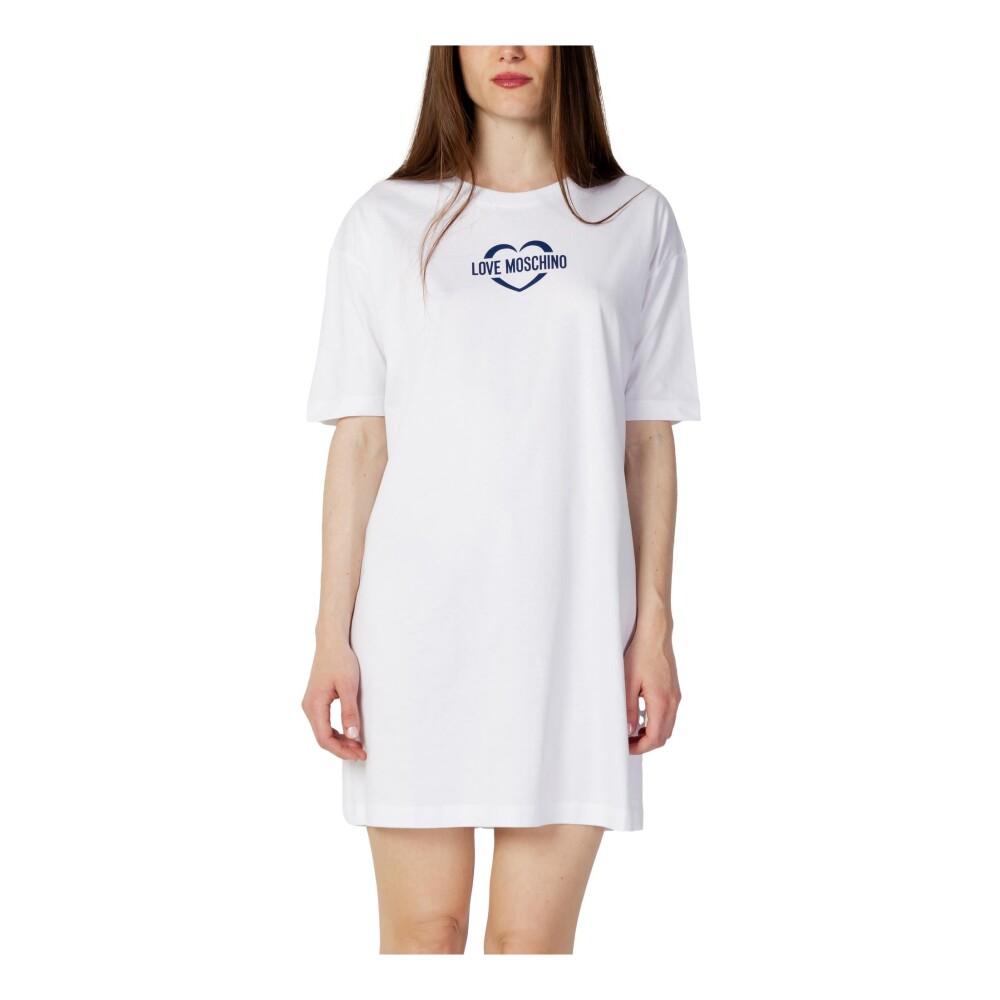 Robe d ete en Coton Blanc Love Moschino Femme Miinto