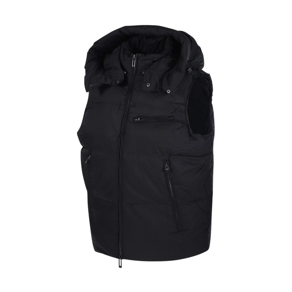 Emporio Armani Navy Gewatteerde Jas Blue Heren