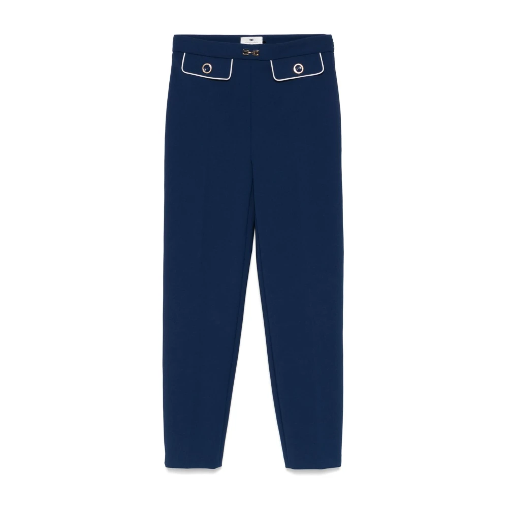 Elisabetta Franchi Blauw en witte broek Blue Dames