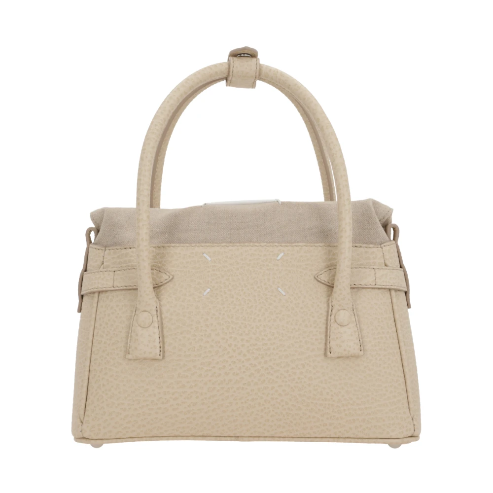Maison Margiela Lichte Beige Gehamerde Leren Handtas Beige Dames