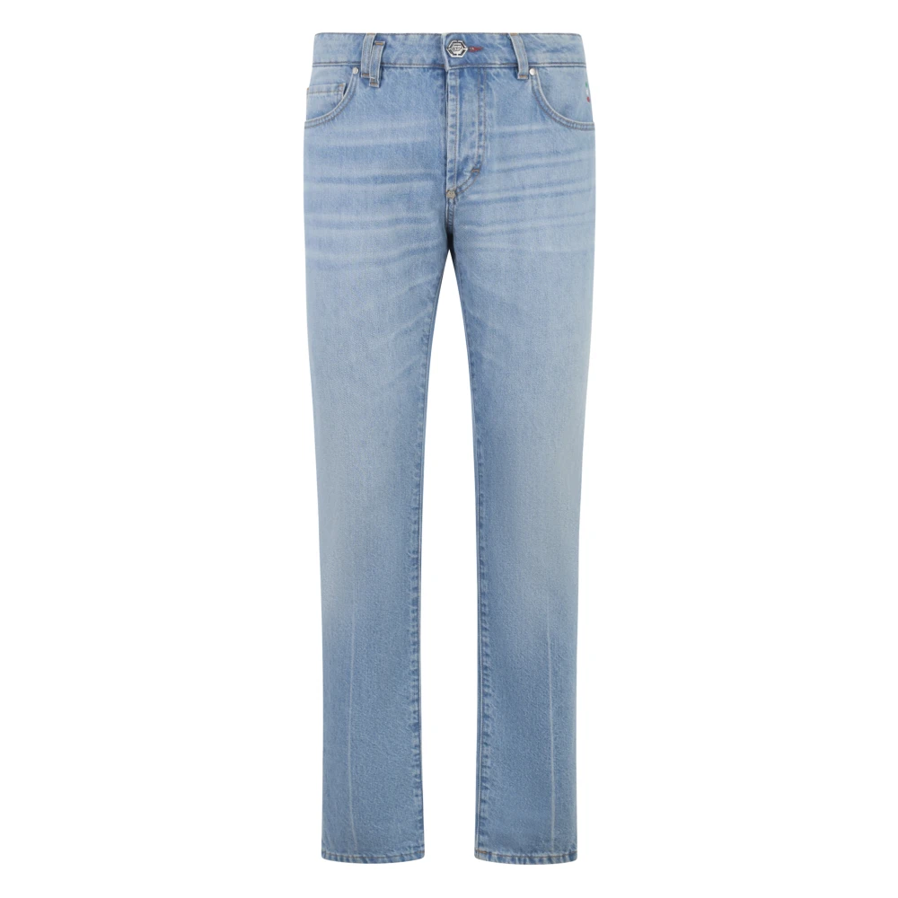 Philipp Plein Men's Blue Basic Straight Cut Jeans - Slim Fit Jeans - W34 - Jeans