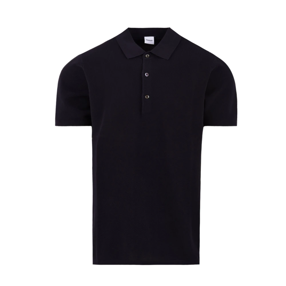 Aspesi Men's Blue Piquet Polo - Polo Shirts - M - Tops