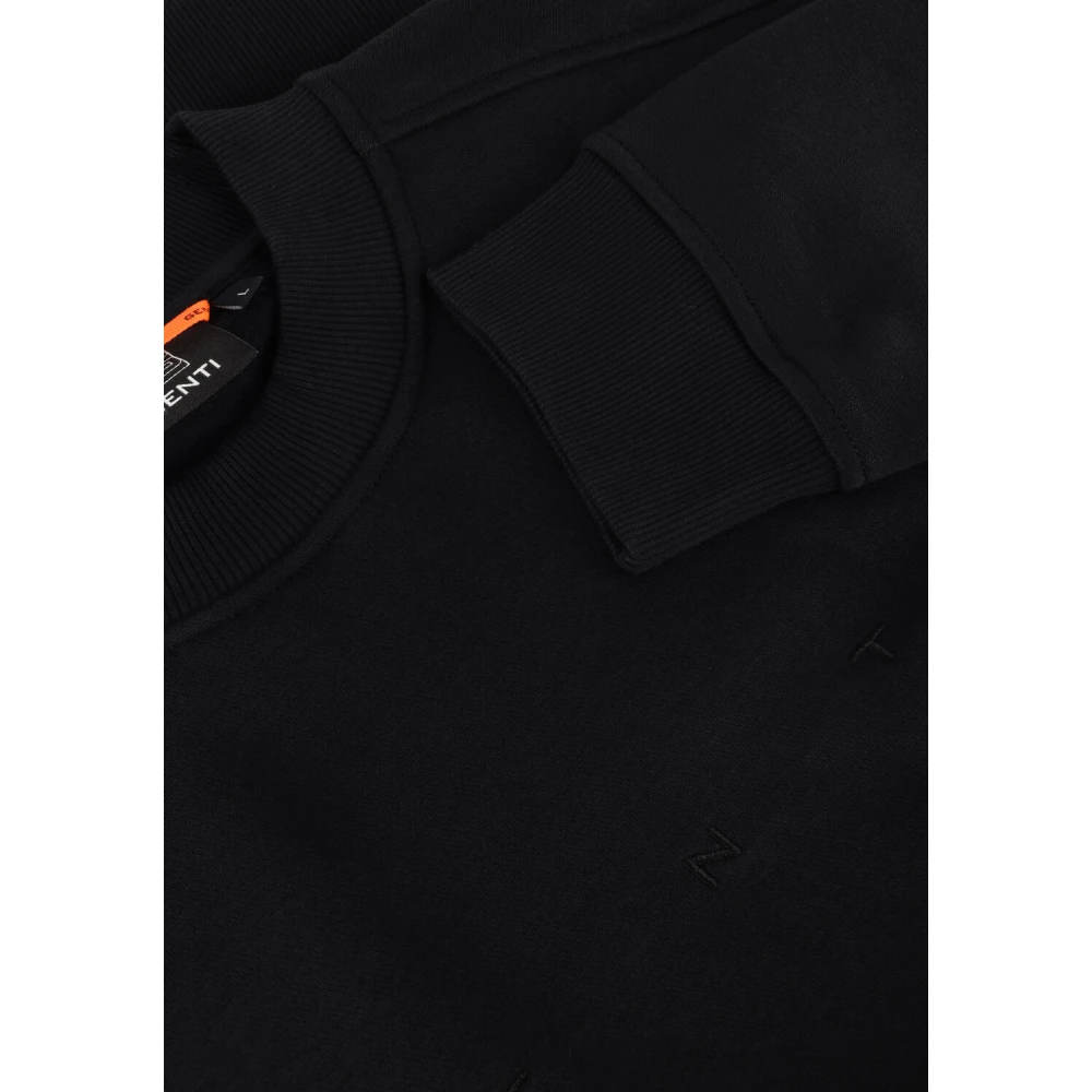 Genti Moderne Zwarte Sweater voor Mannen Black Heren