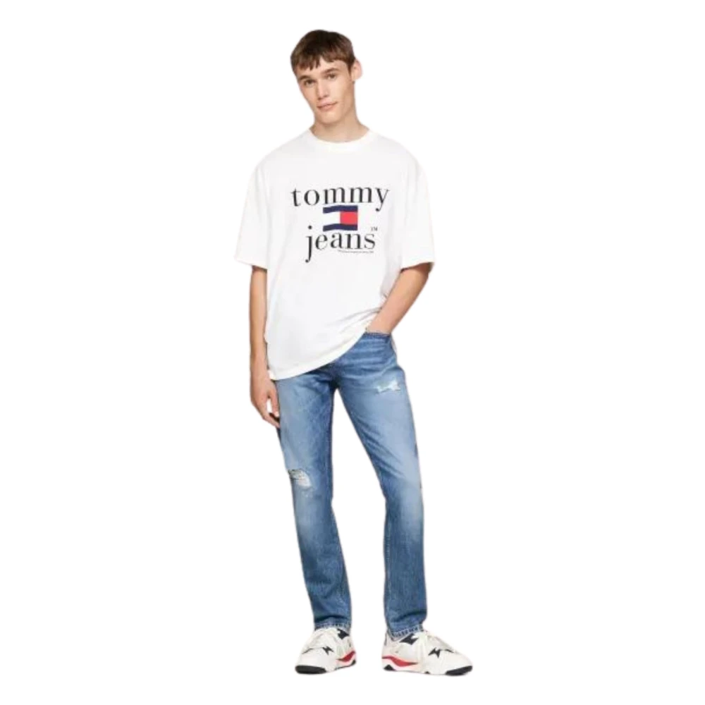 Tommy Hilfiger Witte Oversize Fit T-shirts en Polos White Heren