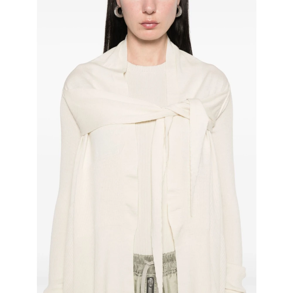 Rick Owens Witte wollen trui met knoopdetail White Dames