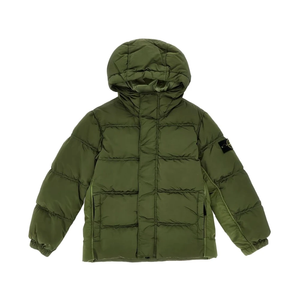 Stone Island Green Winter Jackets, Male, 8 Y, Padded Coat