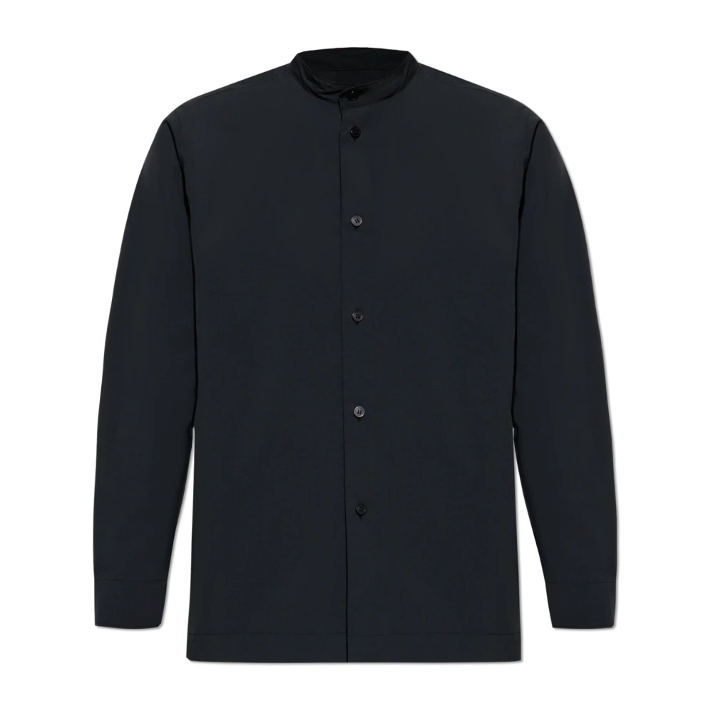 Issey Miyake Staande Kraag Shirt Black Heren