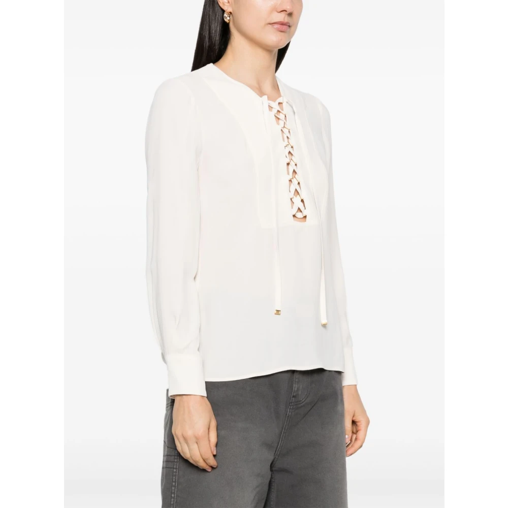 Elisabetta Franchi Witte Blouse voor Vrouwen Elegante Stijl White Dames