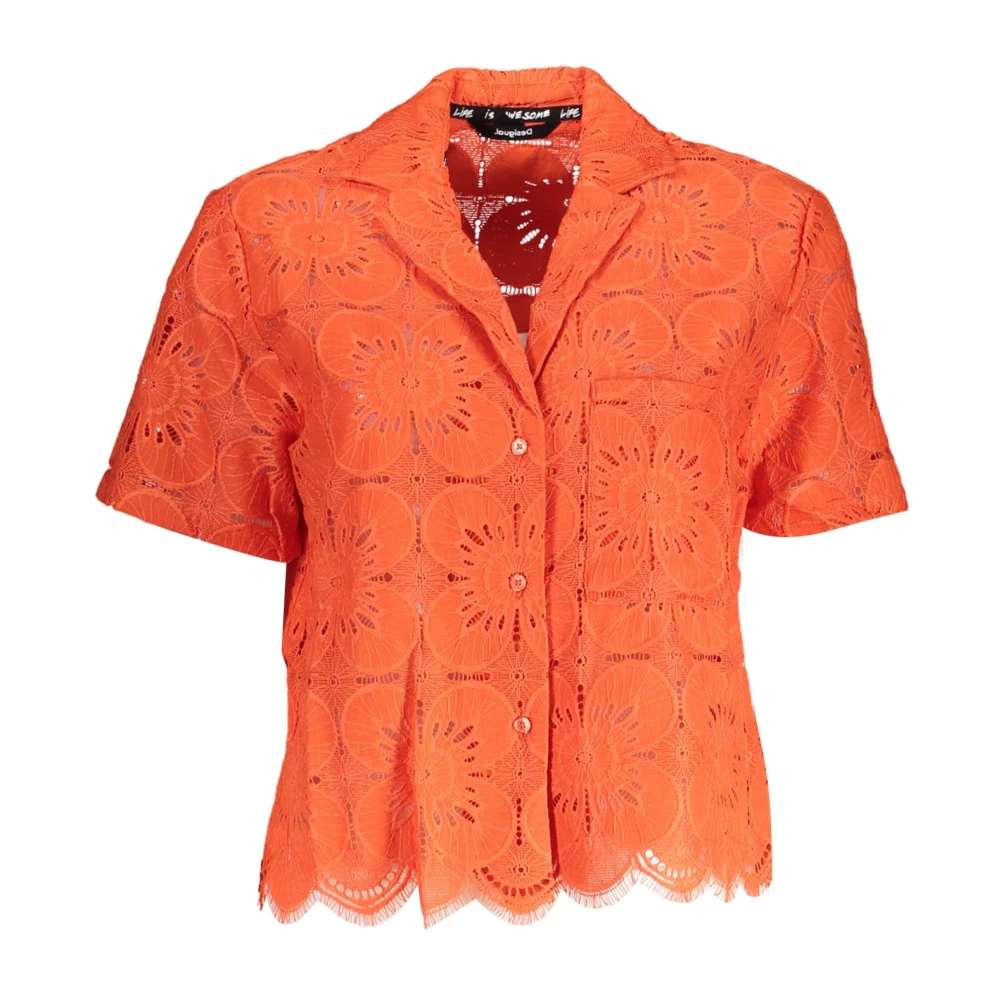 Desigual Vrouw Oranje Overhemden Dames, L, Kleding