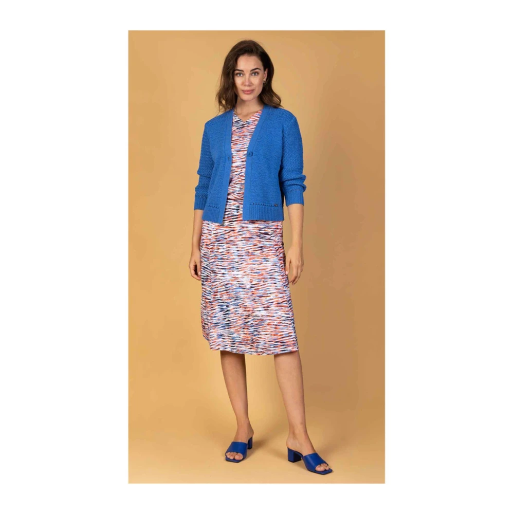 Roberto sarto vest Cardigan v-neck 411148 h762 blue (ocean blue) Blue Dames