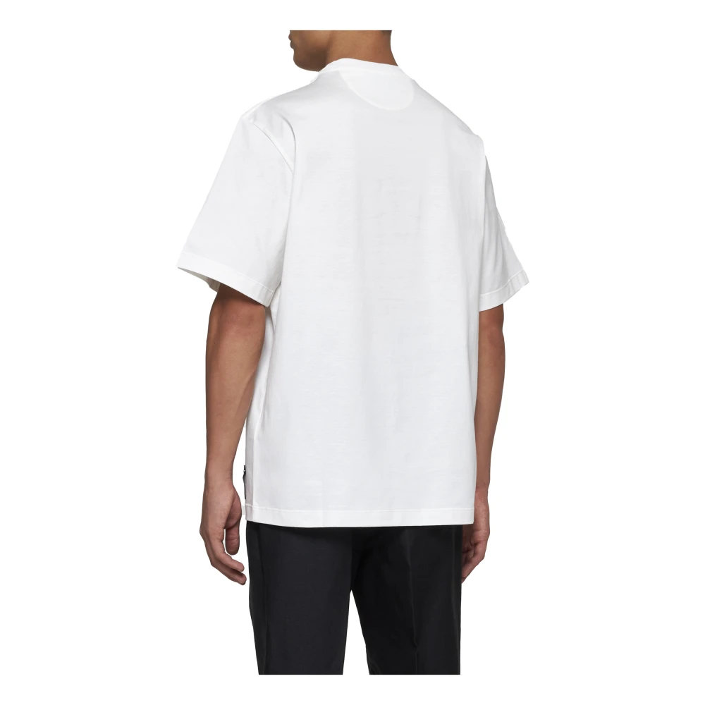 Fendi Witte Skater-Fit T-shirt met FF Zak White Heren