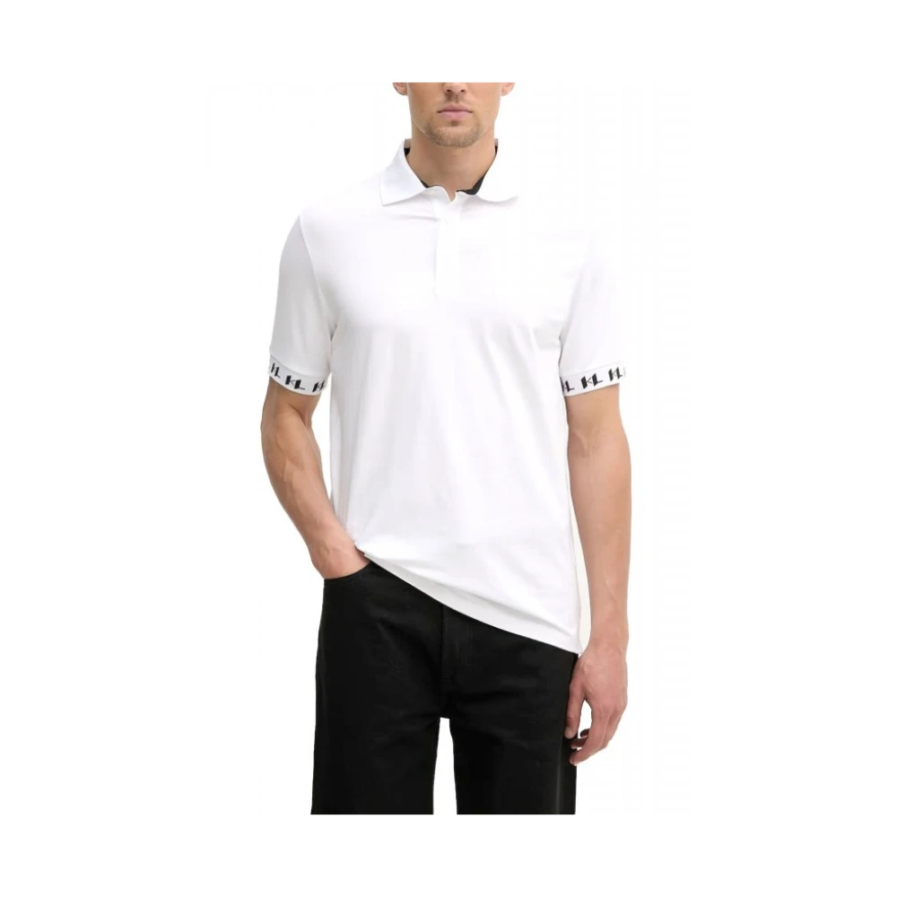 Karl Lagerfeld Men's White Polo Shirts, S, Polo Shirt