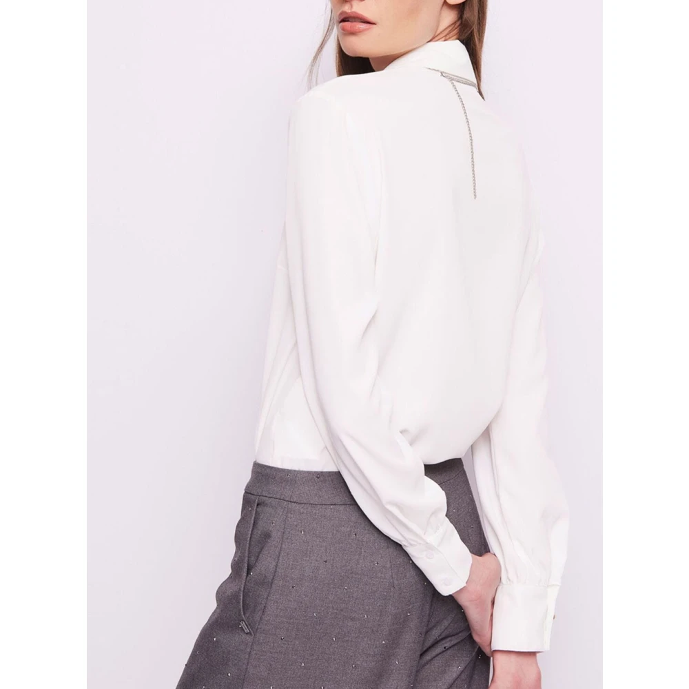 Gaudi Witte Crêpe de Chine Casual Shirt White Dames