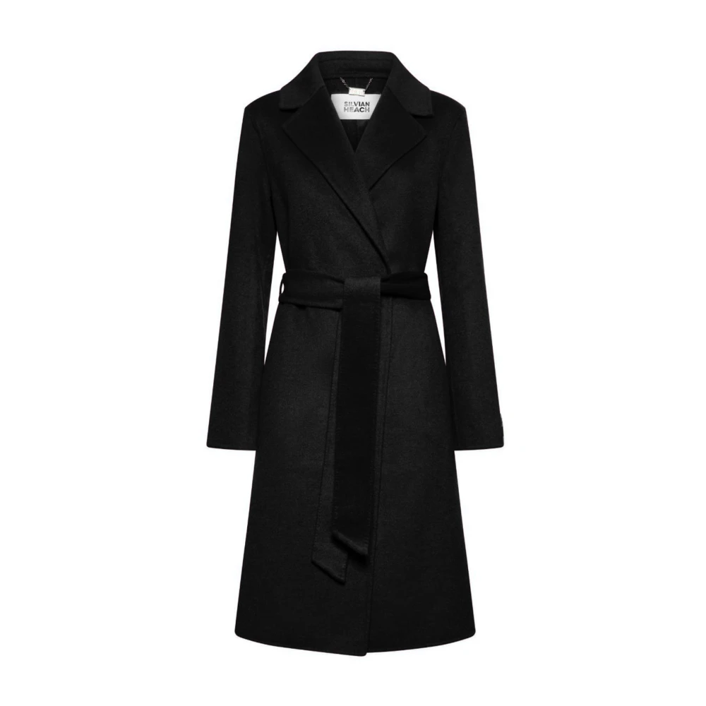 Silvian Heach Kvinno Svart Kappor & Rockar Dam, M, Polyester, Kappa Med Bälte