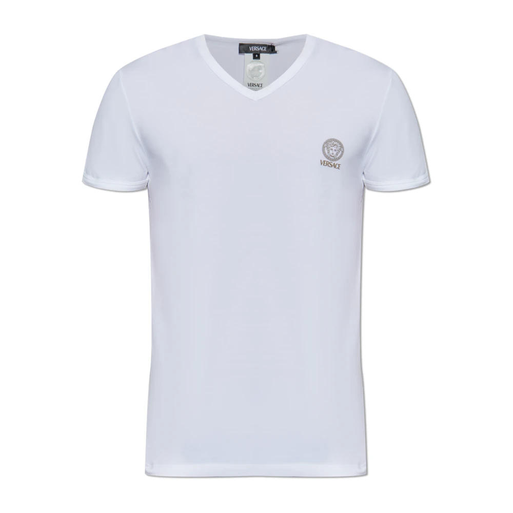 Versace T-shirt met logo White Heren
