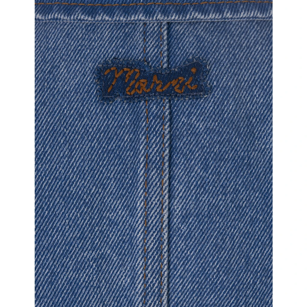 Marni Blauwe Denim Single-Breasted Blazer Jas Blue Dames